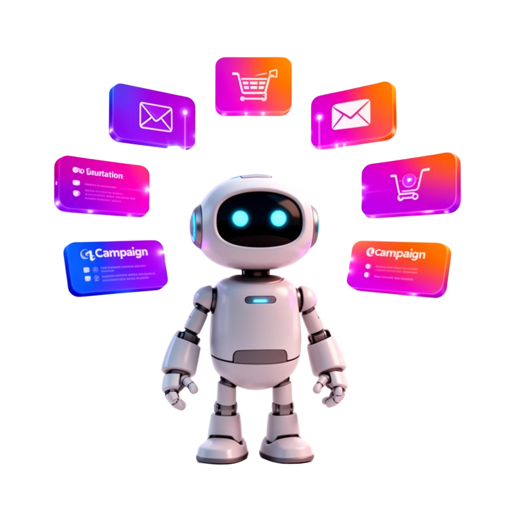InfoDex Media AI marketing automation 3D hero visual for smart campaign workflows