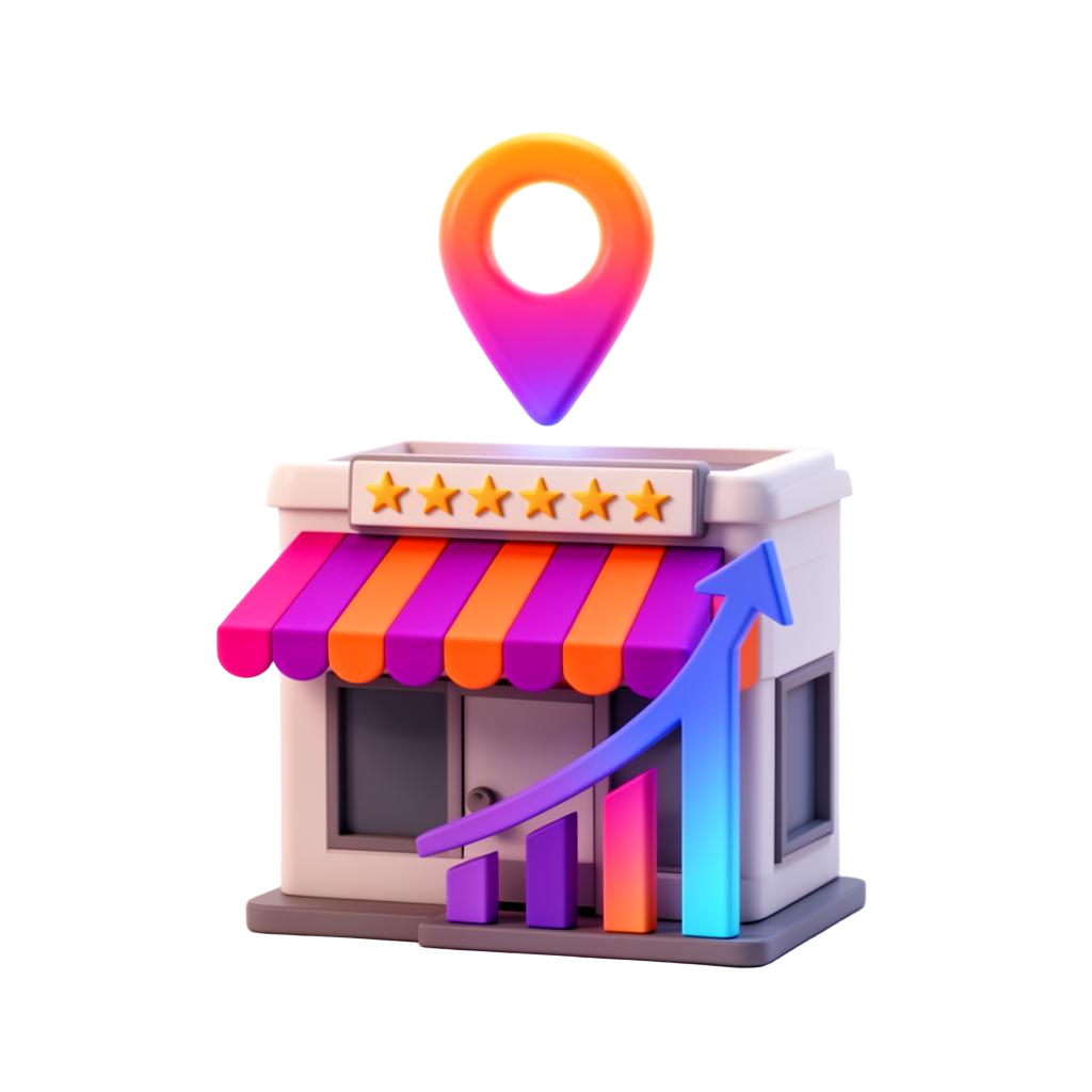 InfoDex Media local business growth automation 3D hero visual for maps reviews and leads