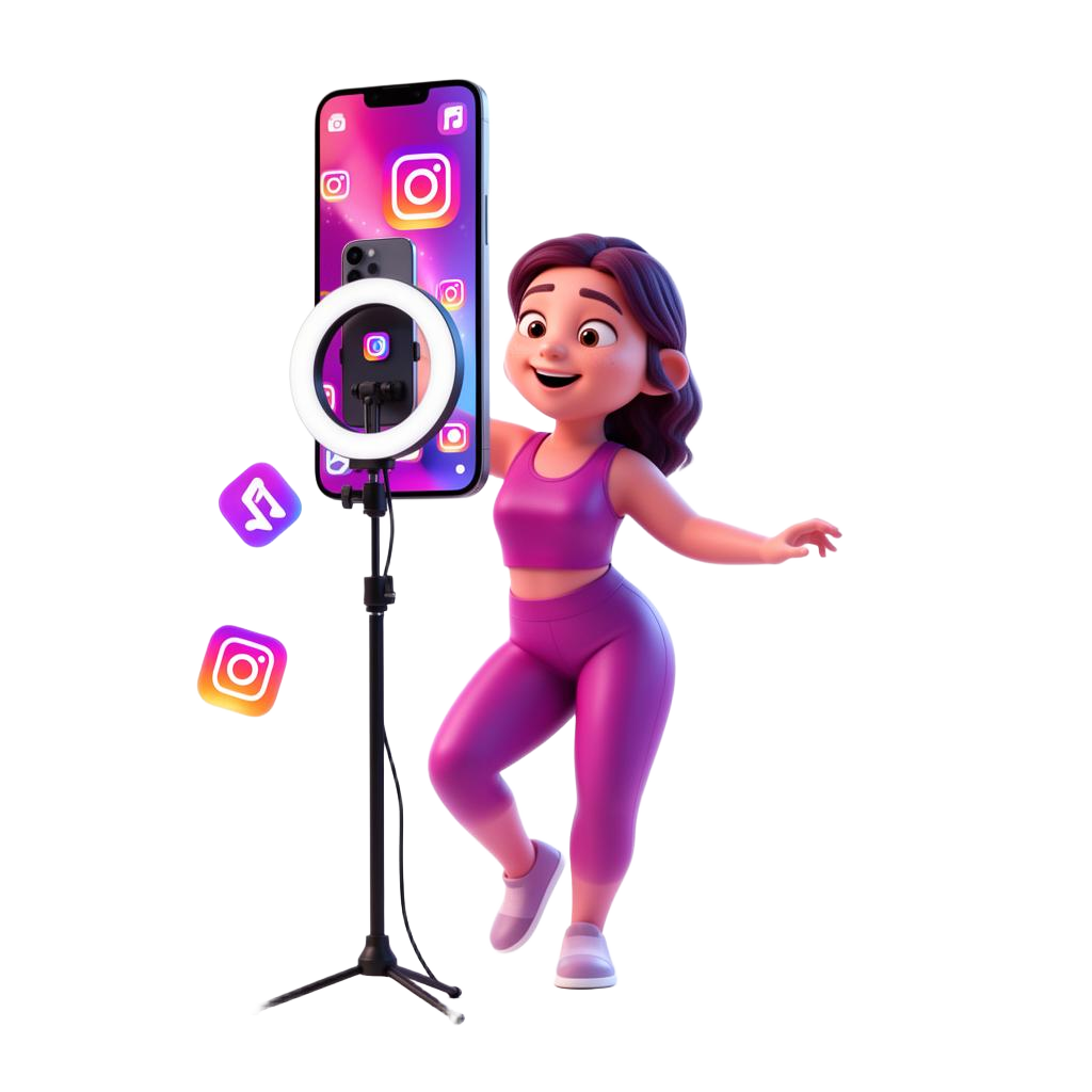 InfoDex Media reel creator 3D hero visual for short form social media content