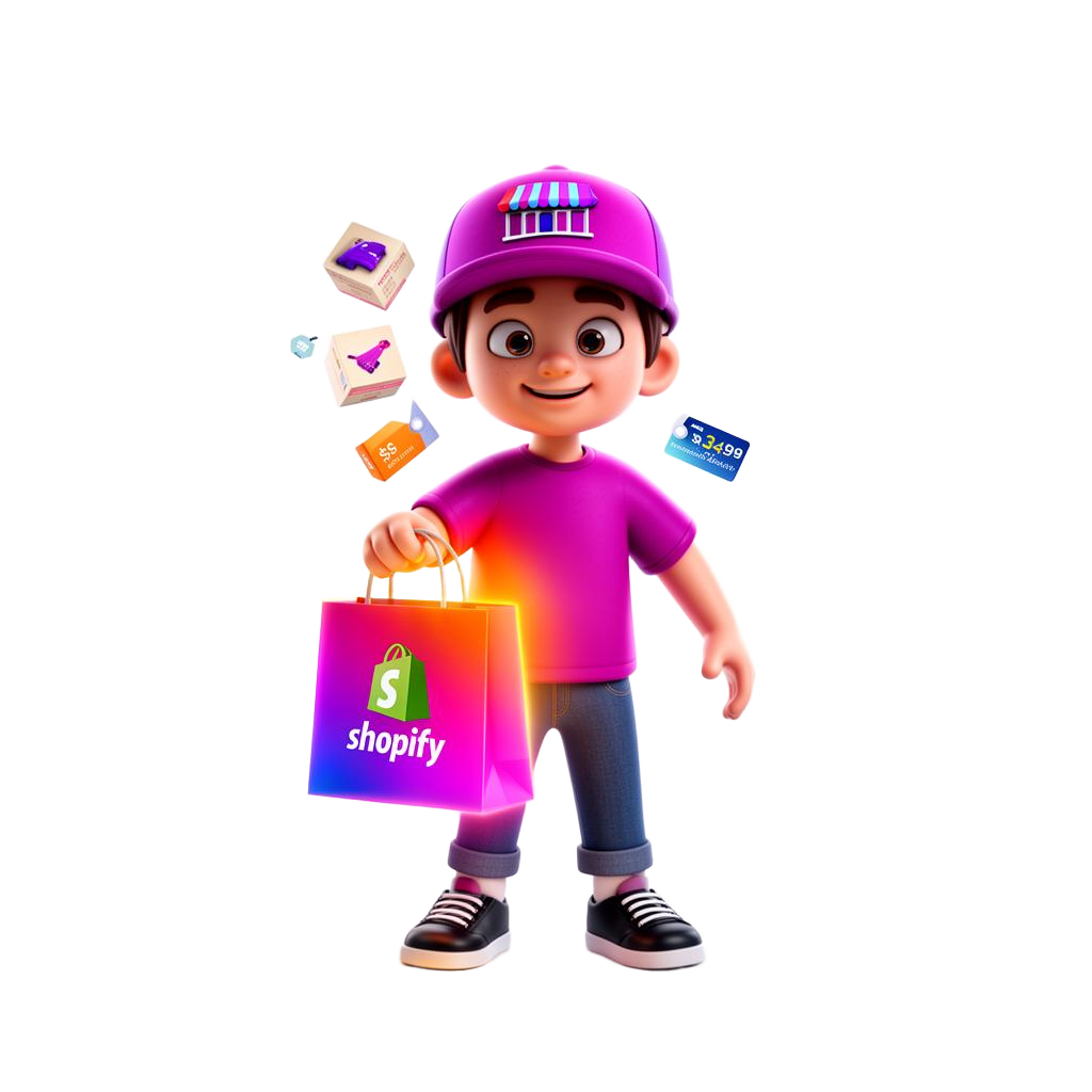 InfoDex Media Shopify experts 3D hero visual for ecommerce store growth