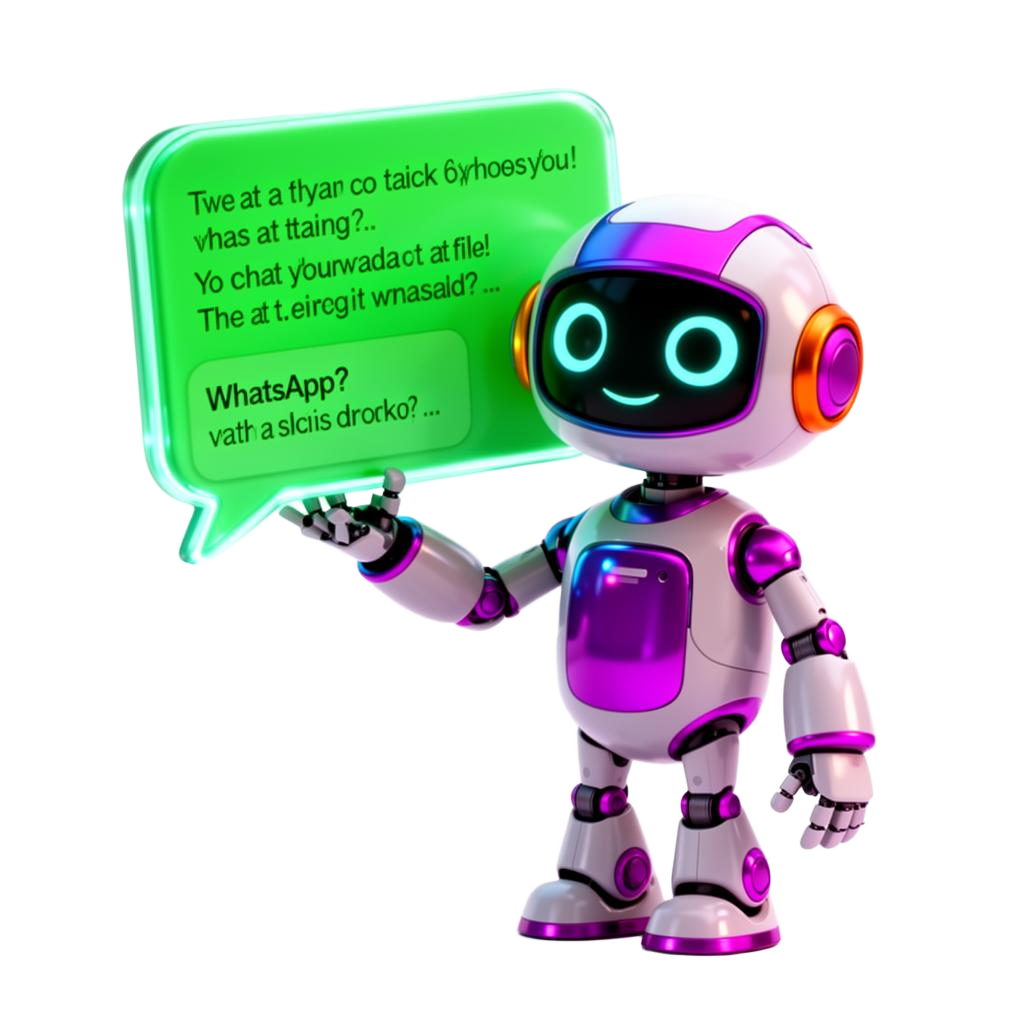 InfoDex Media WhatsApp chatbot automation 3D hero visual for sales and support